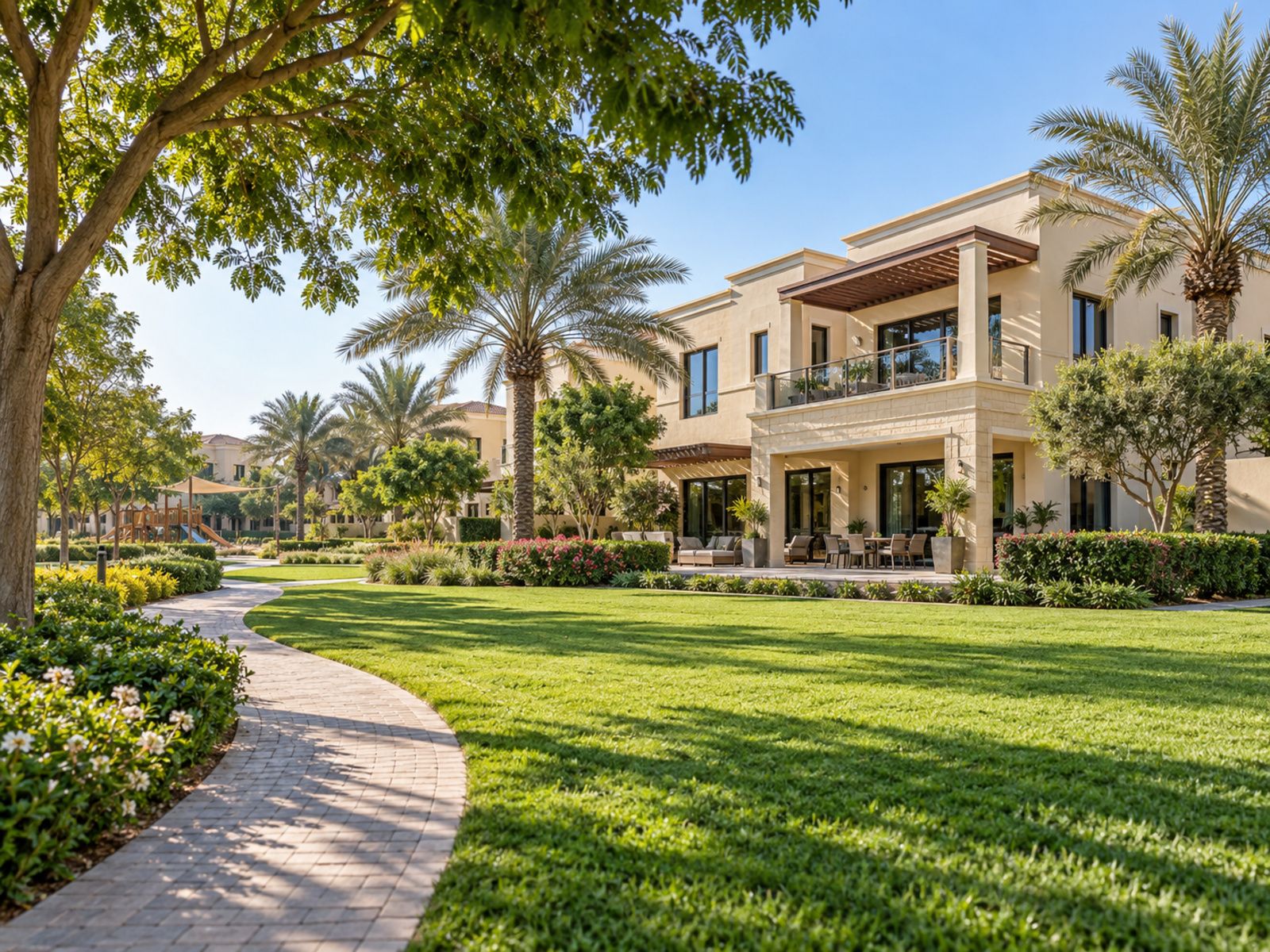 Parkside villas and townhouses set around landscaped lawns